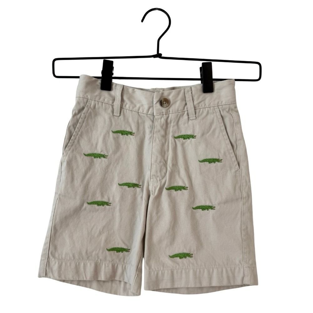 TBBC Boys 6 Alligator Embroidered Khaki Shorts Preppy Casual Classic